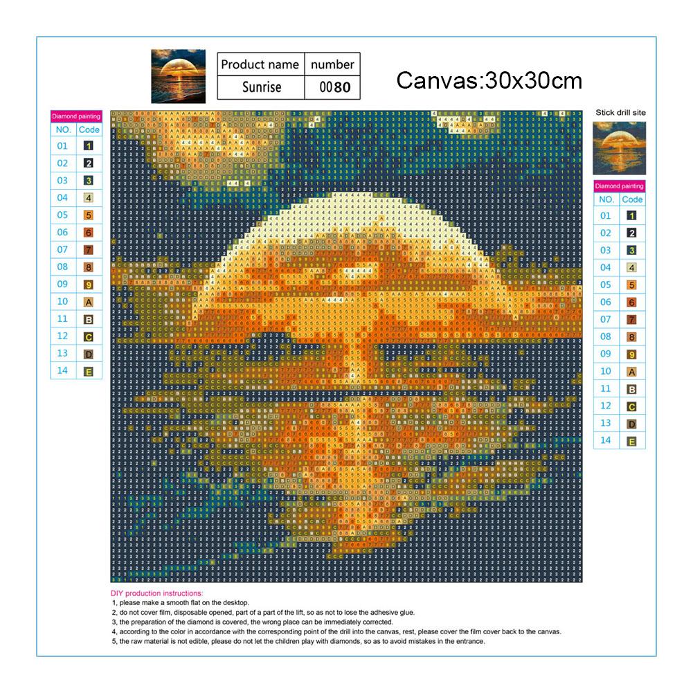 Sun Sea - Full Round Drill Diamond Painting 30*30 CM