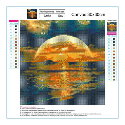 Sun Sea - Full Round Drill Diamond Painting 30*30 CM
