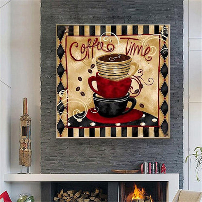 Retro Coffee - Full Round Drill Diamond Painting 30*30CM