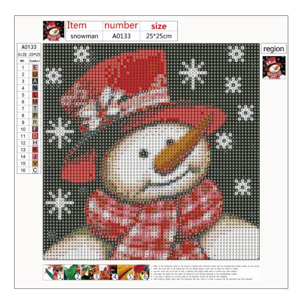 Christmas Snowman - Full Round Drill Diamond Painting 25*25CM