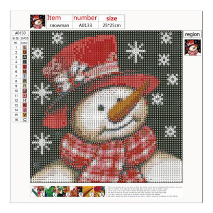 Christmas Snowman - Full Round Drill Diamond Painting 25*25CM