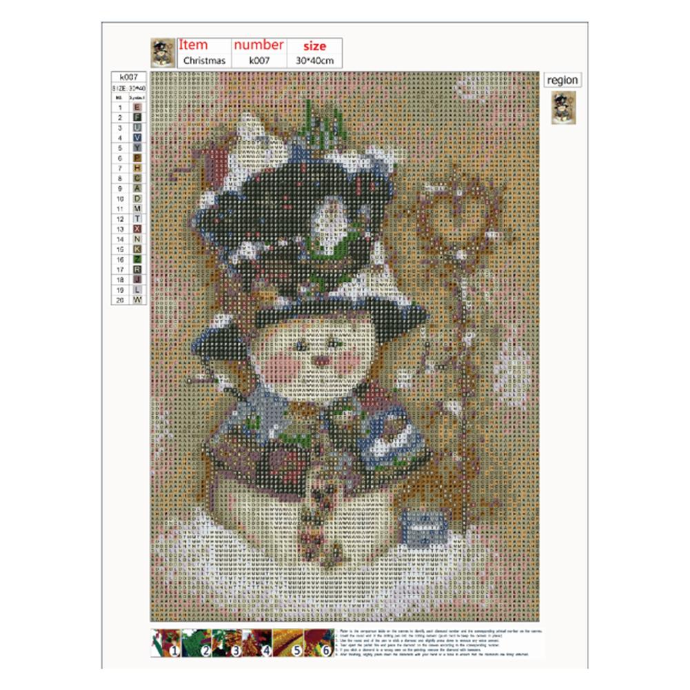 Xmas Snowman - Full Round Drill Diamond Painting 30*40CM