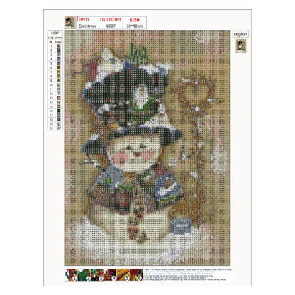 Xmas Snowman - Full Round Drill Diamond Painting 30*40CM