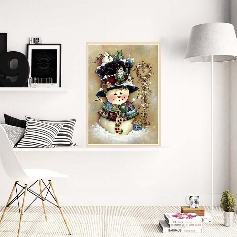 Xmas Snowman - Full Round Drill Diamond Painting 30*40CM