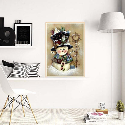 Xmas Snowman - Full Round Drill Diamond Painting 30*40CM