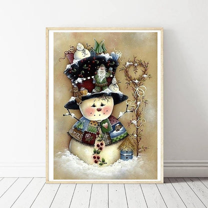 Xmas Snowman - Full Round Drill Diamond Painting 30*40CM