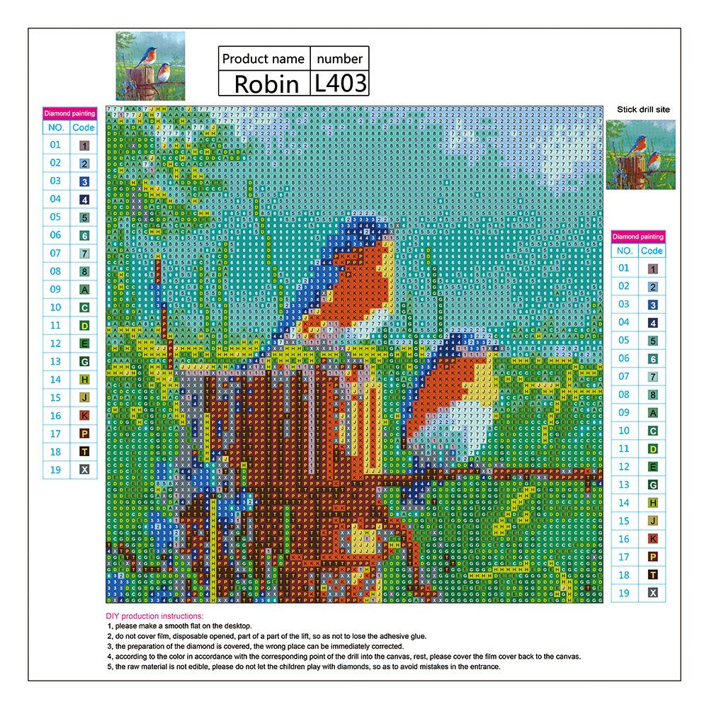 Birds - Full Round Drill Diamond Painting 30*30CM