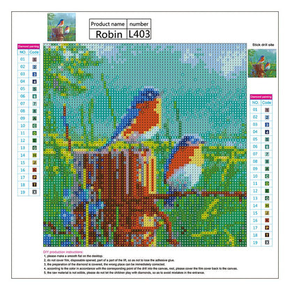 Birds - Full Round Drill Diamond Painting 30*30CM