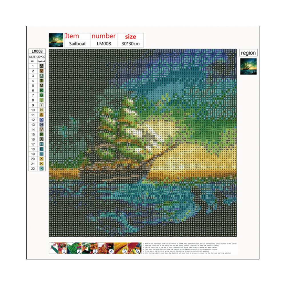 Sailboat - Full Round Drill Diamond Painting 30*30CM