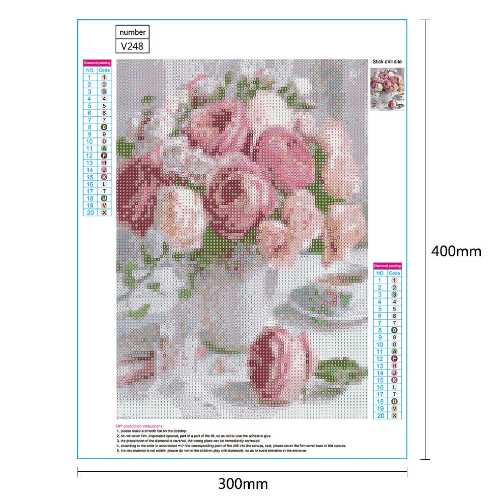 Flowers - Full Round Drill Diamond Painting 40*30CM