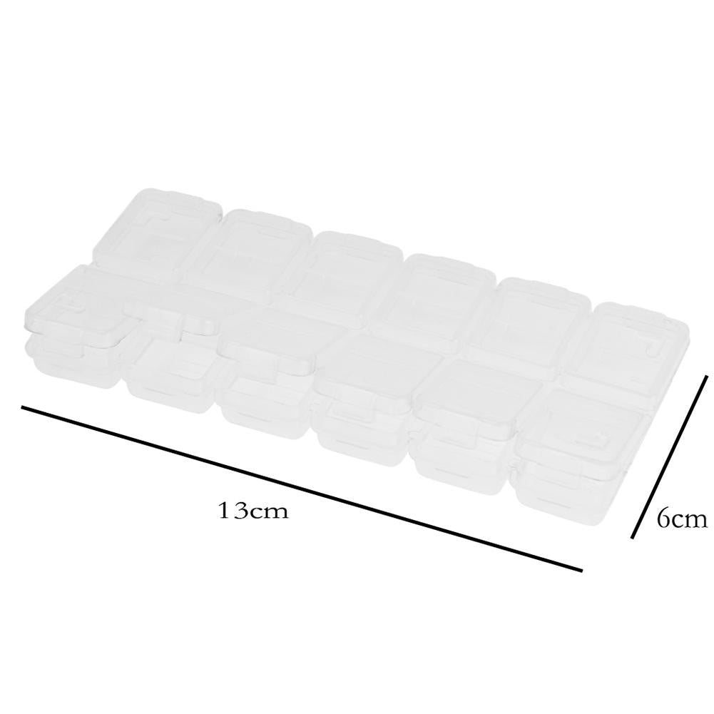 Clear Plastic Diamond Storage Box DIY Diamond Painting Drill Case (12 Grid)