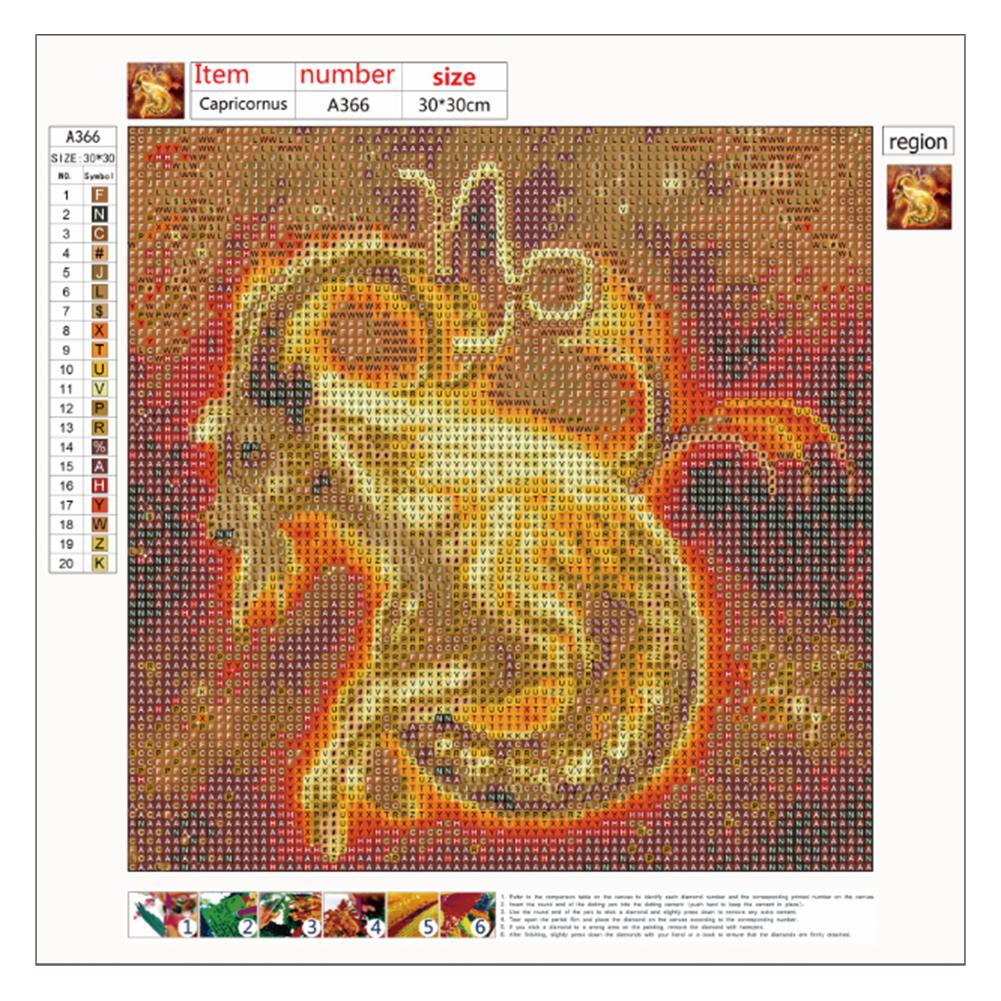 Capricornus - Full Round Drill Diamond Painting 30*30CM