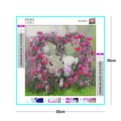 Heart Pigs - Full Round Drill Diamond Painting 30*30CM