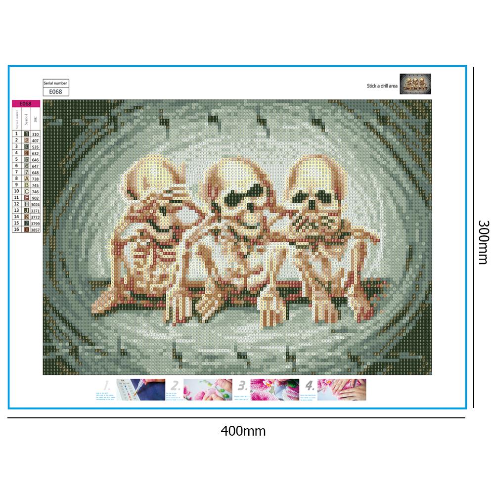 Skull - Full Round Drill Diamond Painting 40*30 CM