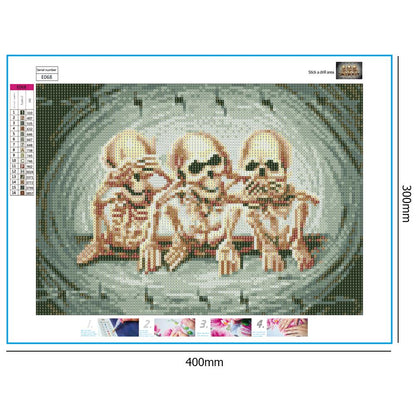 Skull - Full Round Drill Diamond Painting 40*30 CM