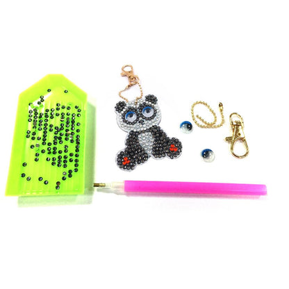 1pcs DIY Keychain Hand Made Diamond Painting Full Drill Pendant (Panda)