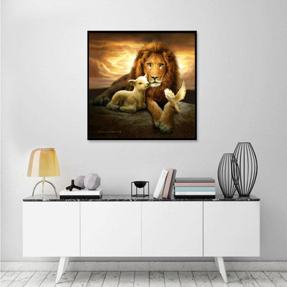 Lion - Full Round Drill Diamond Painting 30*30CM