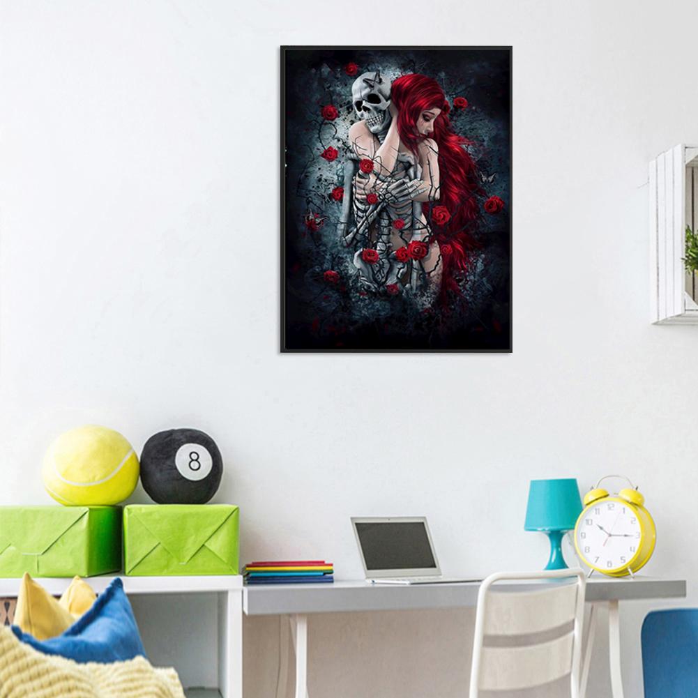 Beauty Skull - Full Round Drill Diamond Painting 30*40CM
