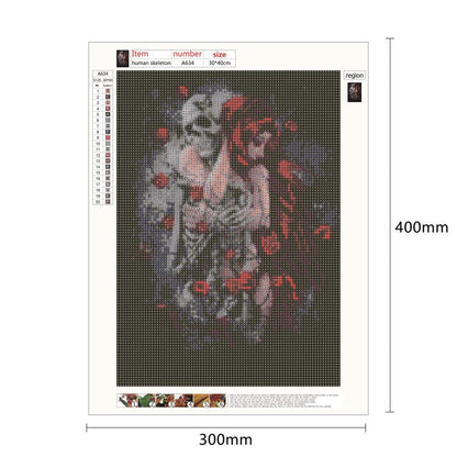 Beauty Skull - Full Round Drill Diamond Painting 30*40CM