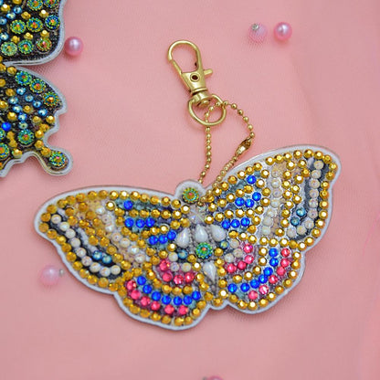 5pcs DIY Special Shaped Full Drill Butterfly Diamond Painting Keychain Kits