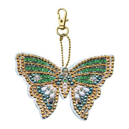 5pcs DIY Special Shaped Full Drill Butterfly Diamond Painting Keychain Kits