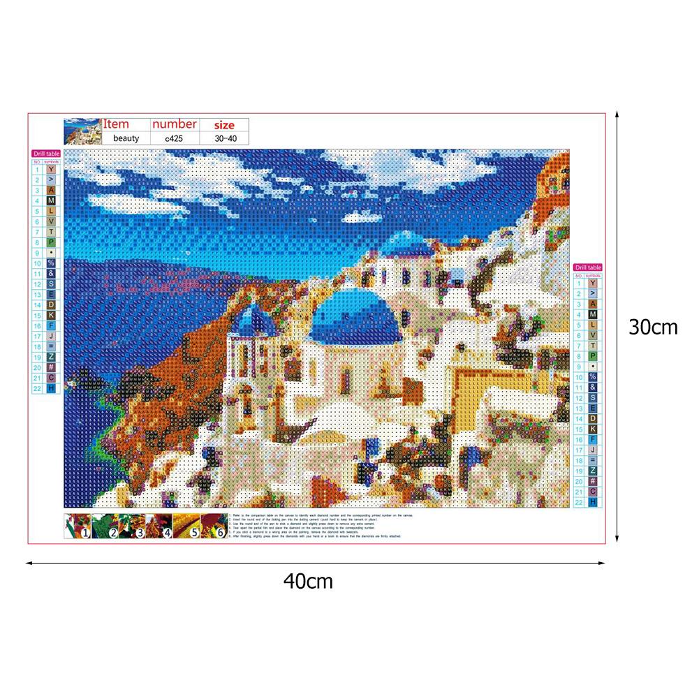 Santorini - Full Round Drill Diamond Painting 40*30CM