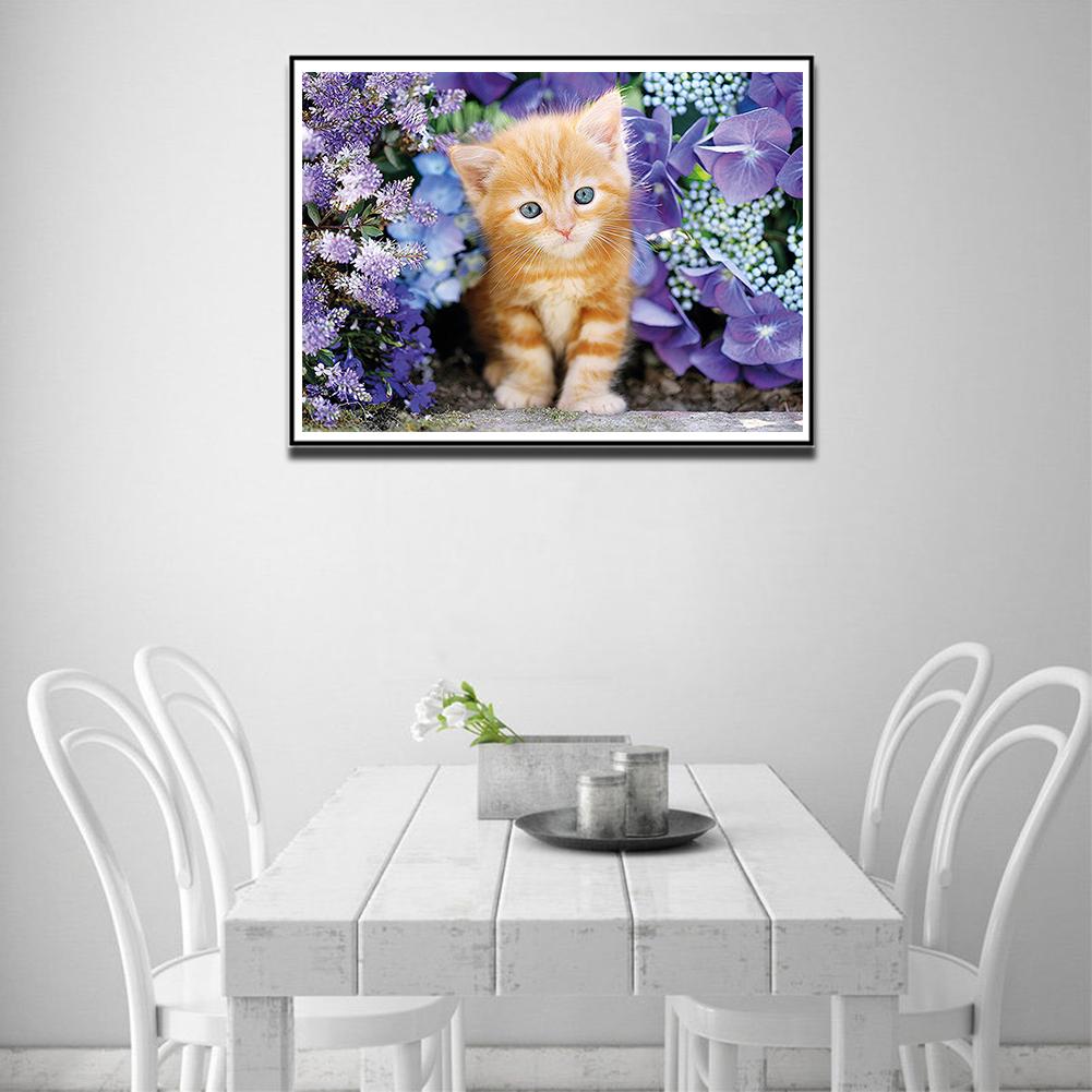 Lovely Cat - Full Round Drill Diamond Painting 40*30CM