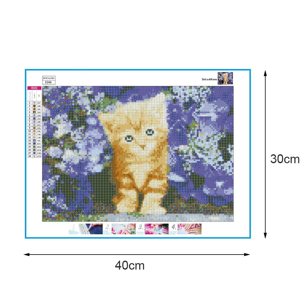Lovely Cat - Full Round Drill Diamond Painting 40*30CM