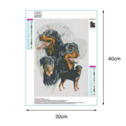 Dogs Group - Full Round Drill Diamond Painting 40*30 CM