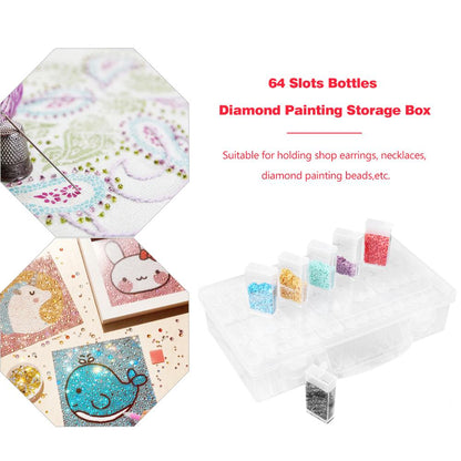 64 Slots Bottles Diamond Painting Storage Box Plastic Rhinestone Holder