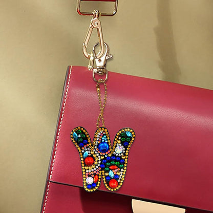 DIY Keychain Diamond Painting Letters Women Bag Keyring Pendant Gift (W)