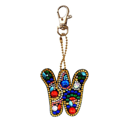 DIY Keychain Diamond Painting Letters Women Bag Keyring Pendant Gift (W)