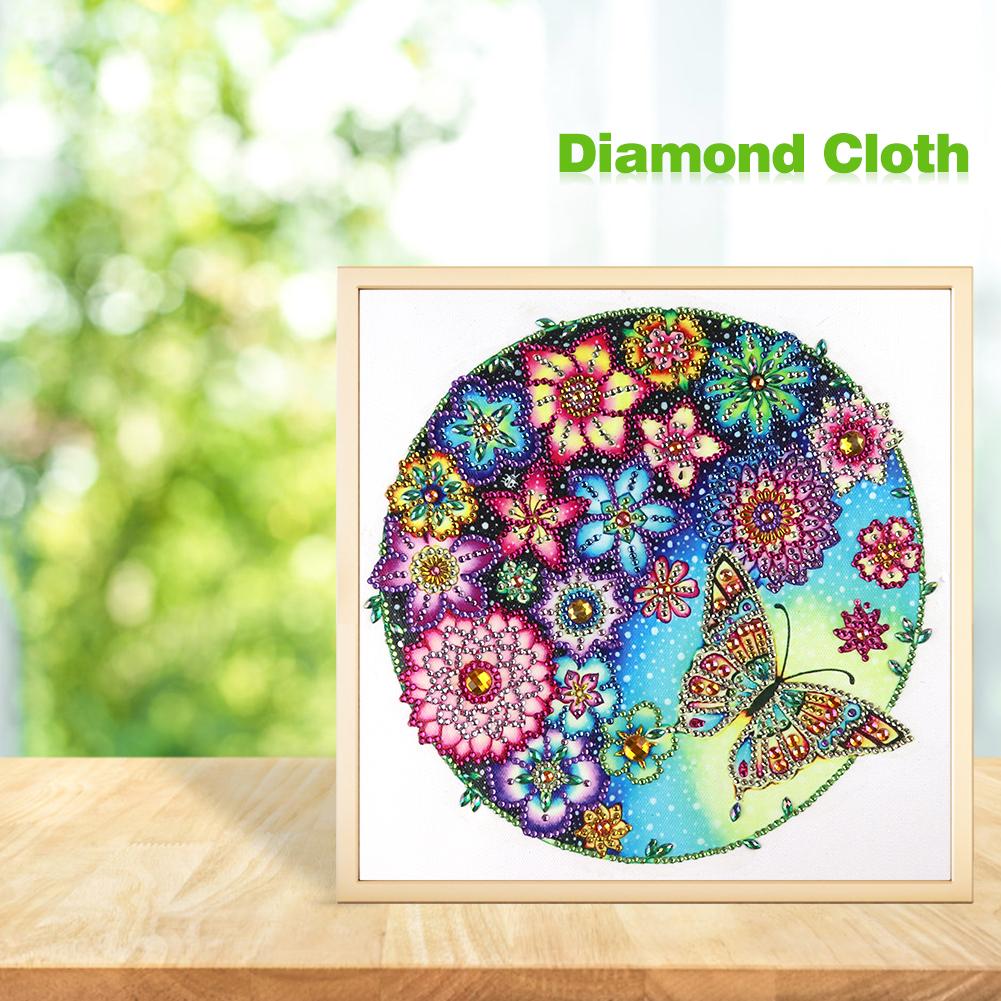 Flower Butterfly - Special Shaped Drill Diamond Painting 30*30CM