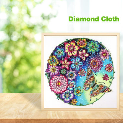 Flower Butterfly - Special Shaped Drill Diamond Painting 30*30CM