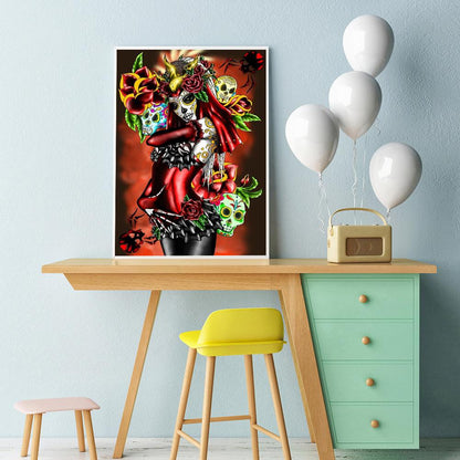 Skull Beauty - Full Round Drill Diamond Painting 30*40CM