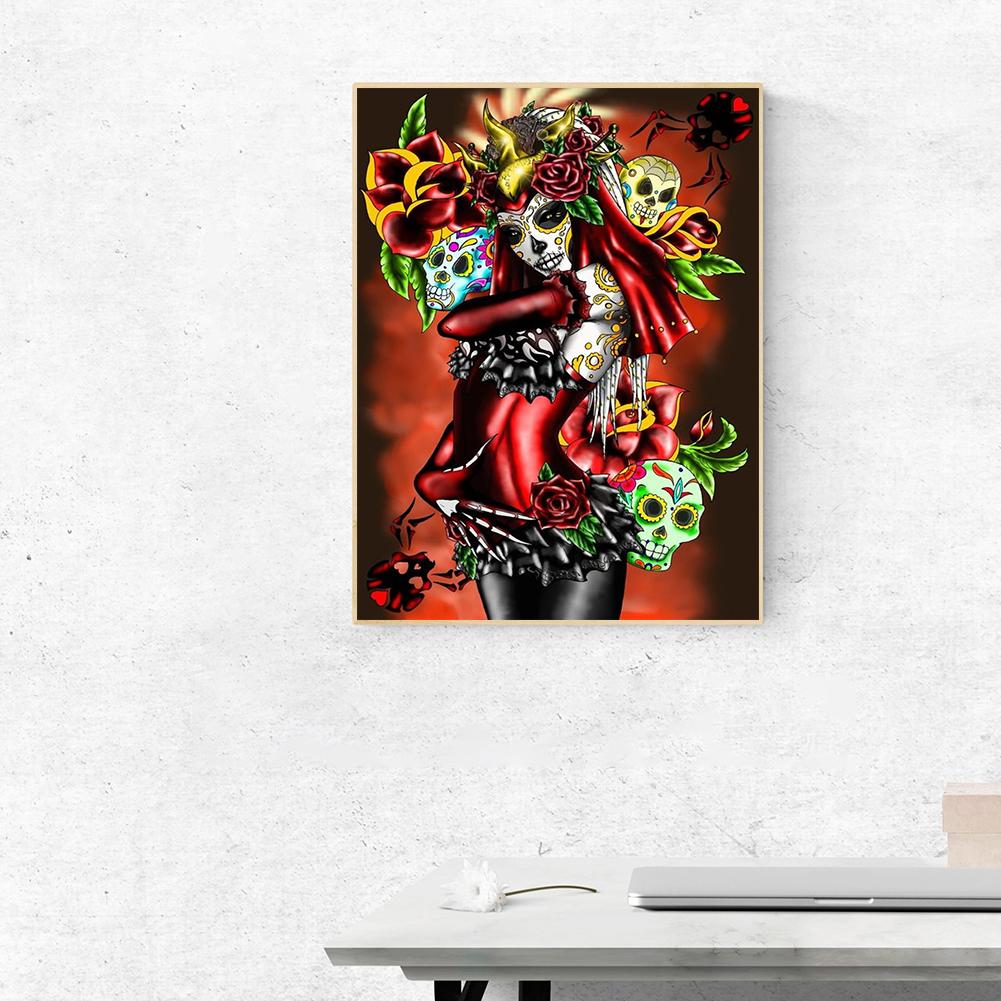 Skull Beauty - Full Round Drill Diamond Painting 30*40CM