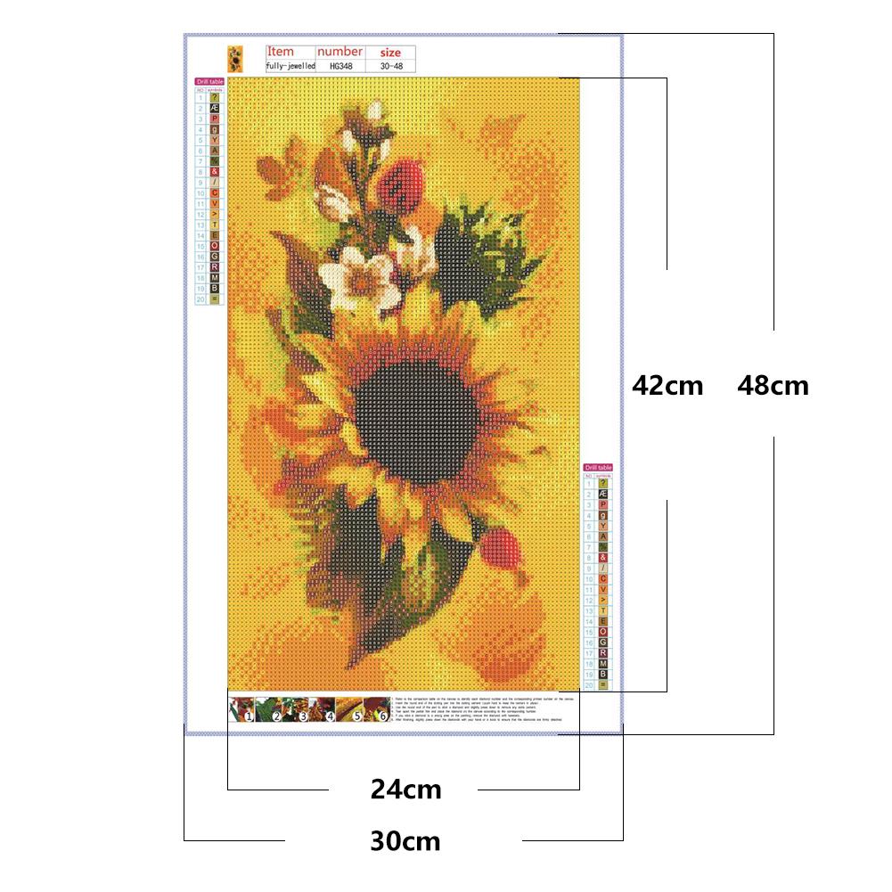 Flower Butterfly - Full Round Drill Diamond Painting 30*48CM