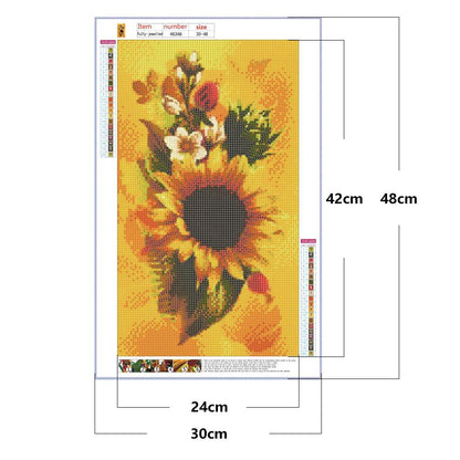Flower Butterfly - Full Round Drill Diamond Painting 30*48CM