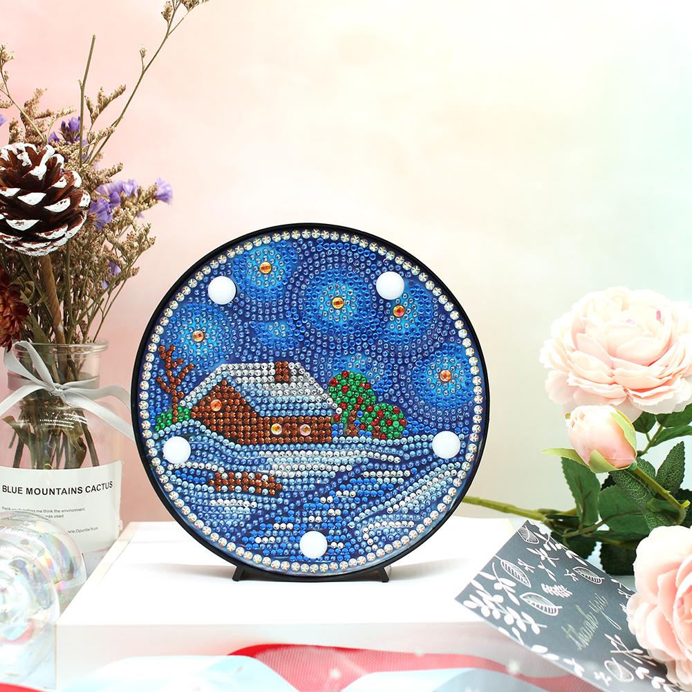 DIY LED Full Drill Diamond Painting House Special Shaped Night Decor Lamp