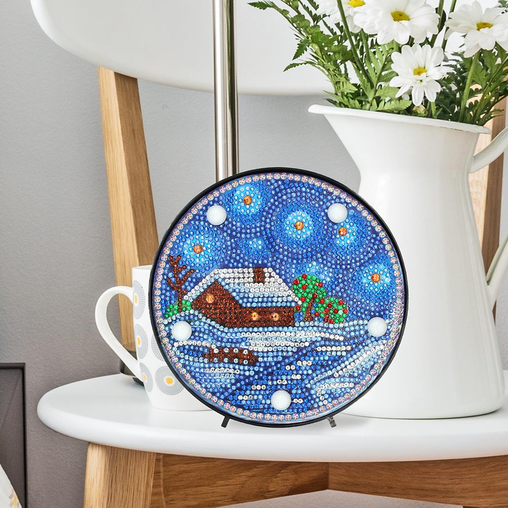 DIY LED Full Drill Diamond Painting House Special Shaped Night Decor Lamp