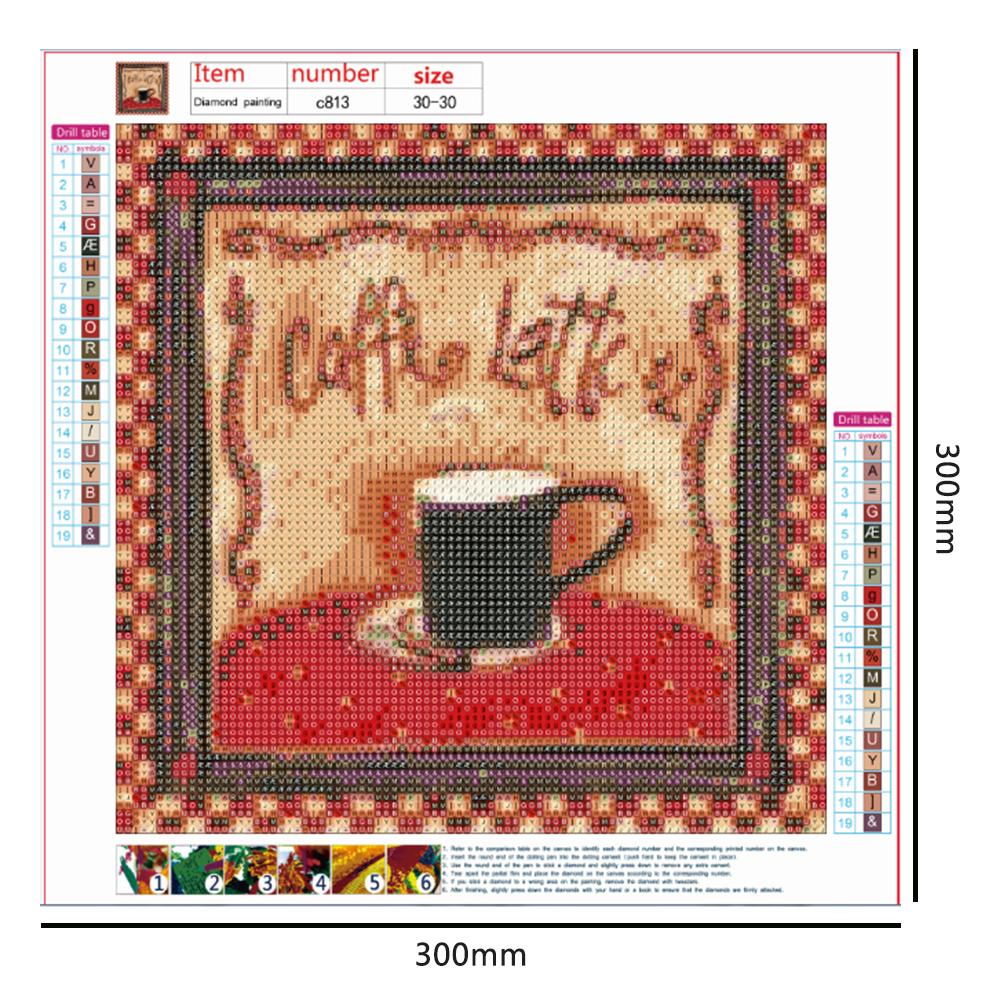 Coffee - Full Round Drill Diamond Painting 30*30CM