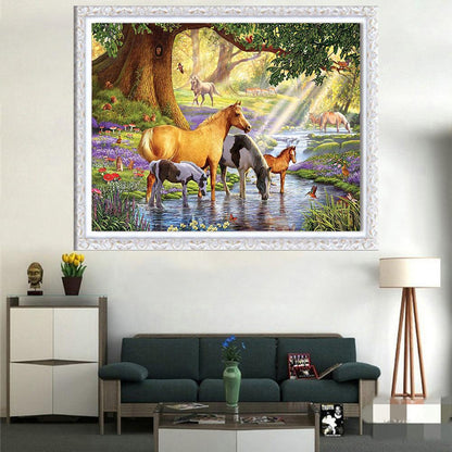 Horse - Full Round Drill Diamond Painting 40*30CM