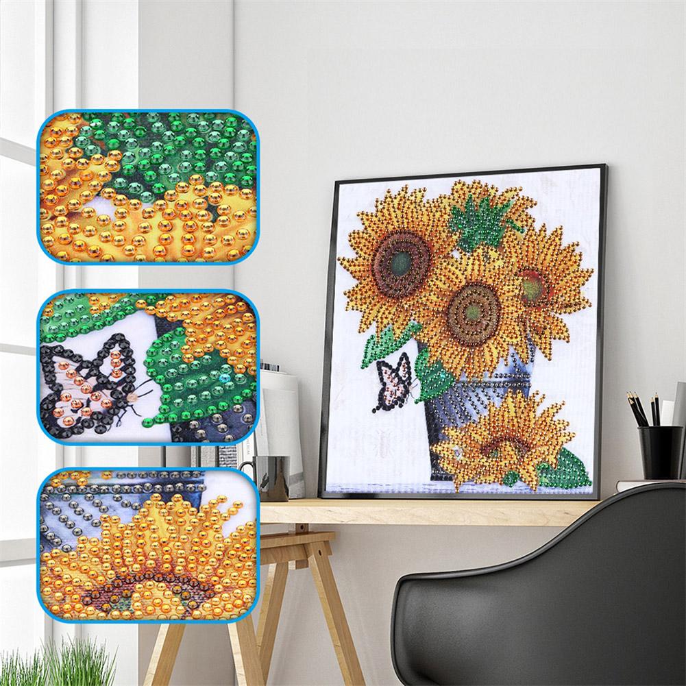 Sunflower - Special Shaped Drill Diamond Painting 25*25CM