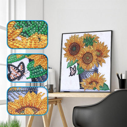 Sunflower - Special Shaped Drill Diamond Painting 25*25CM