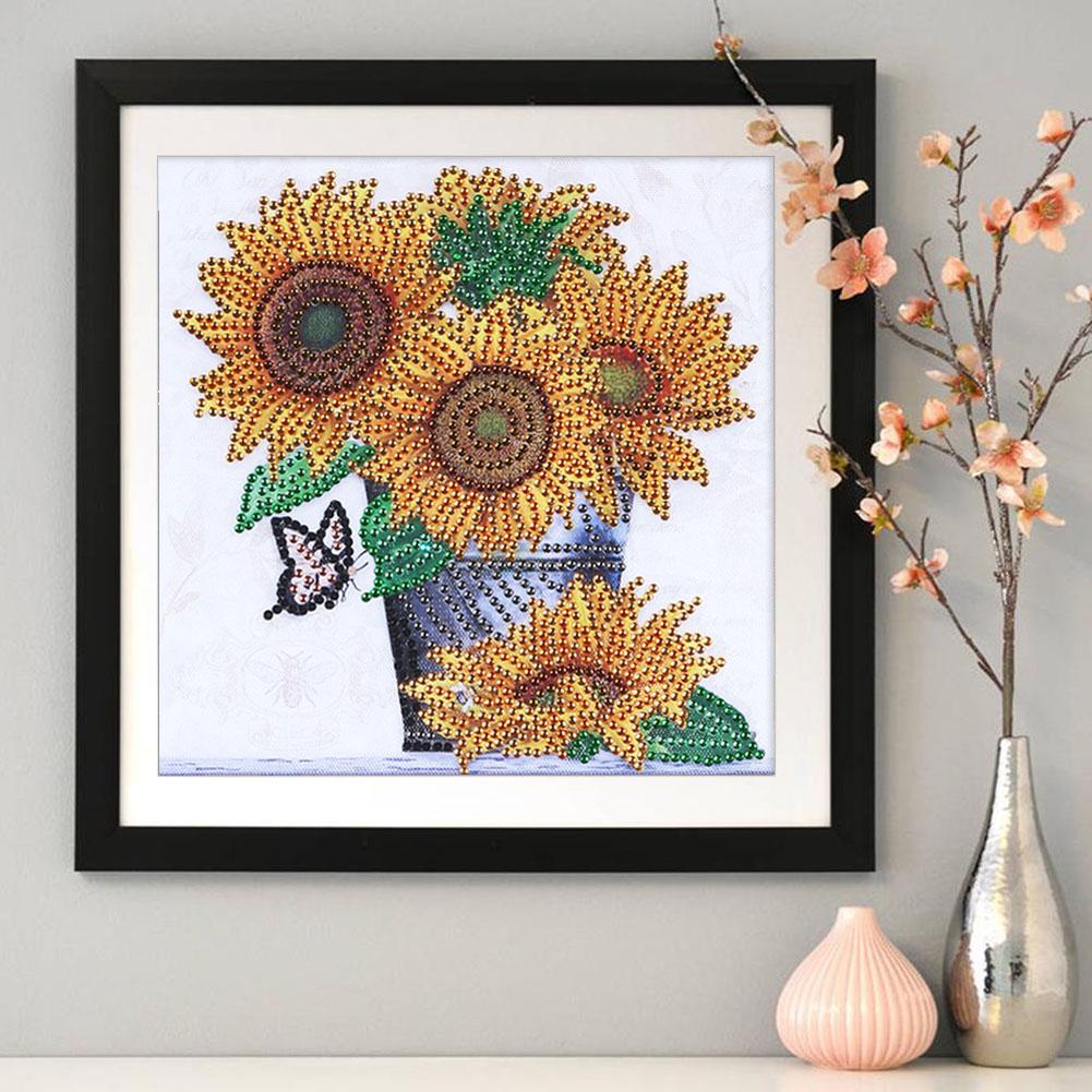 Sunflower - Special Shaped Drill Diamond Painting 25*25CM