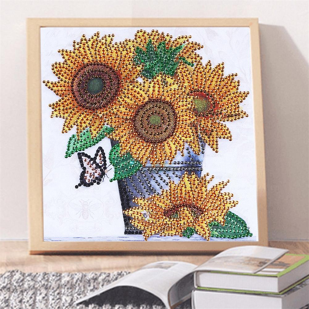 Sunflower - Special Shaped Drill Diamond Painting 25*25CM