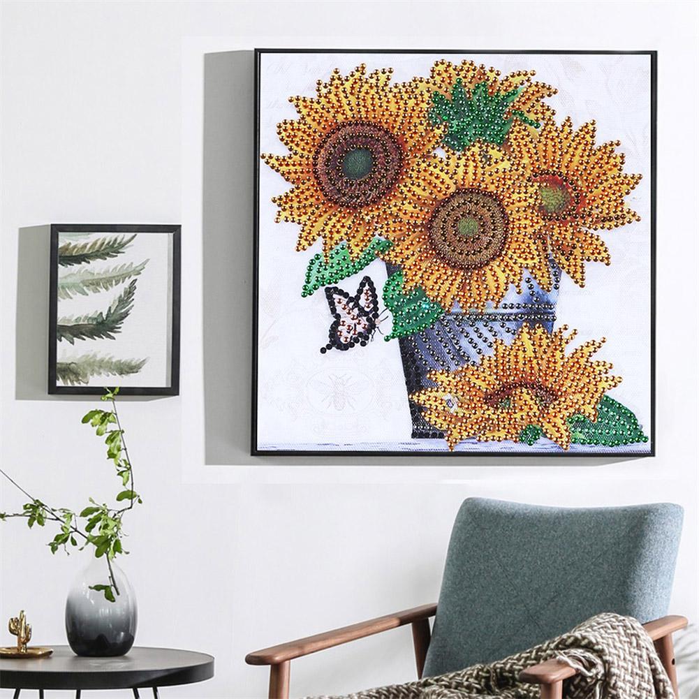 Sunflower - Special Shaped Drill Diamond Painting 25*25CM