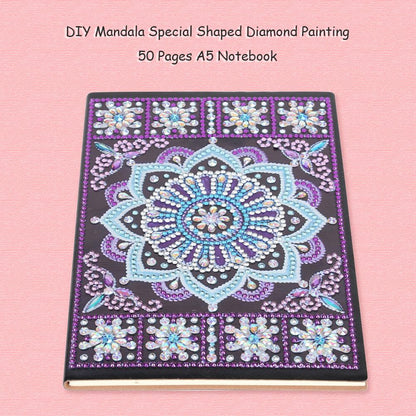 DIY Mandala Special Shaped Diamond Painting 50 Sheets Students A5 Notebook