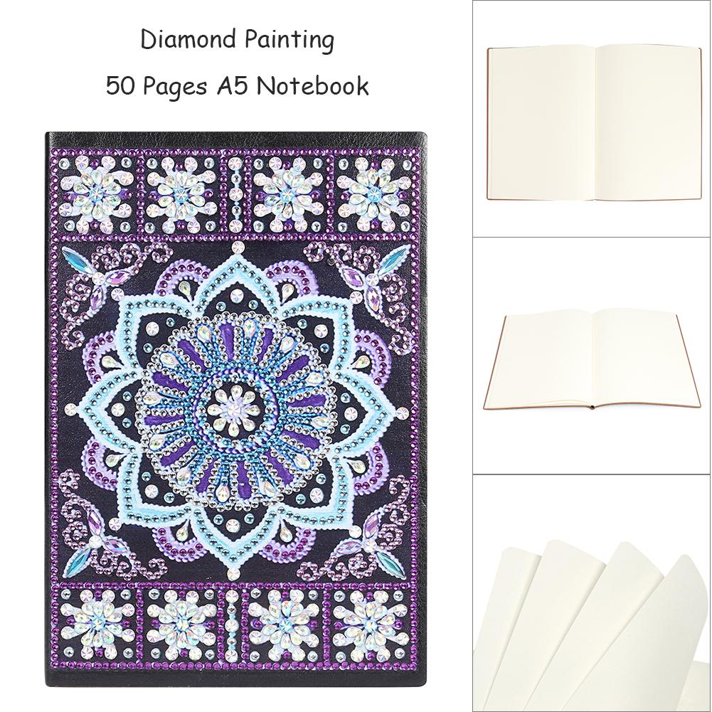 DIY Mandala Special Shaped Diamond Painting 50 Sheets Students A5 Notebook