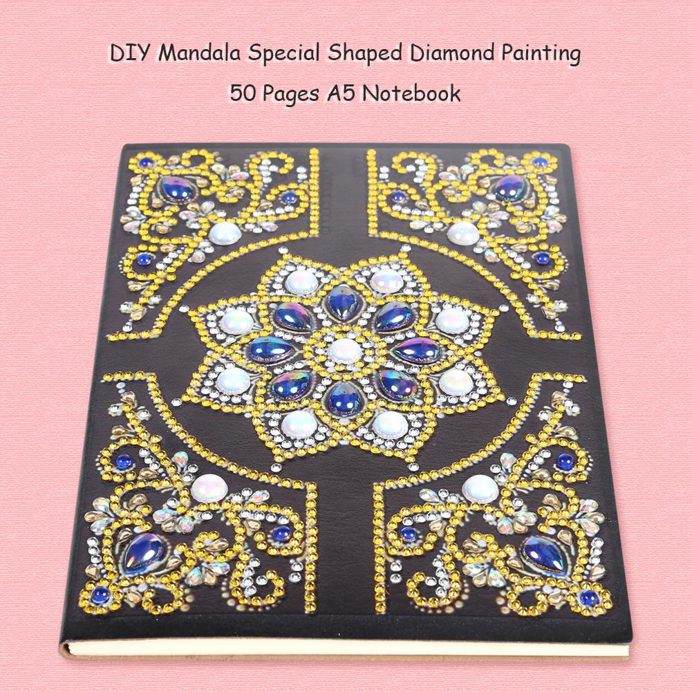 DIY Mandala Special Shaped Diamond Painting 50 Pages A5 Notebook Diary Book